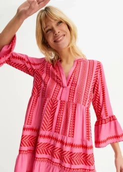 Tunika-Kleid aus fließender Viskose