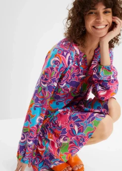 Tunika-Kleid aus fließender Viskose