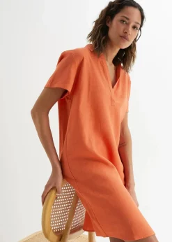 Tunika-Kleid aus leichtem Leinen-Mix