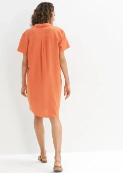 Tunika-Kleid aus leichtem Leinen-Mix