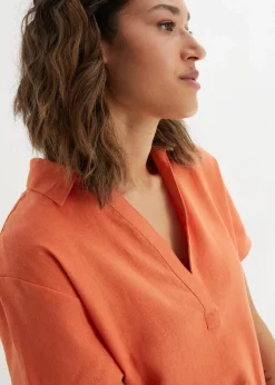 Tunika-Kleid aus leichtem Leinen-Mix