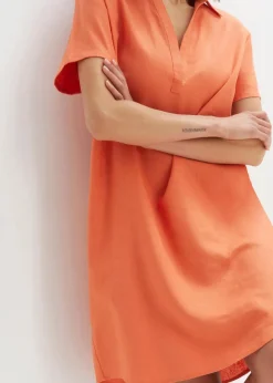 Tunika-Kleid aus leichtem Leinen-Mix