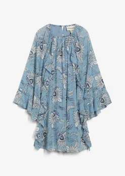 Tunika-Kleid aus strukturiertem Chiffon