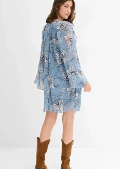 Tunika-Kleid aus strukturiertem Chiffon