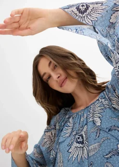 Tunika-Kleid aus strukturiertem Chiffon