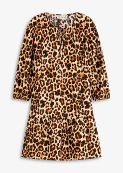 Tunika-Kleid aus strukturiertem Crêpe