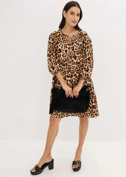 Tunika-Kleid aus strukturiertem Crêpe