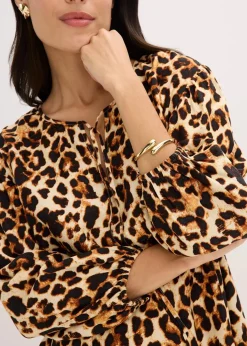 Tunika-Kleid aus strukturiertem Crêpe