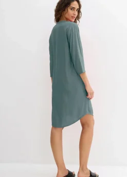Tunika-Kleid aus Viskose-Mix mit Struktur Effekt