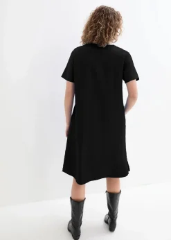 Tunika-Kleid mit Taschen aus Leinen-Baumwoll-Mix