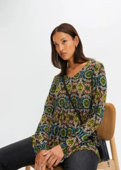 Tunika-Shirt aus Viskose-Mix