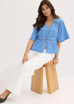 Tunika-Shirt mit Spitze