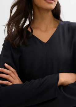 Twill-Kleid aus fließendem Lyocell