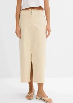 Twill-Rock mit Fransen