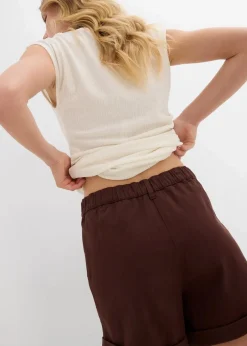 Twill-Shorts mit hohem Bund