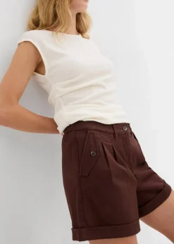 Twill-Shorts mit hohem Bund