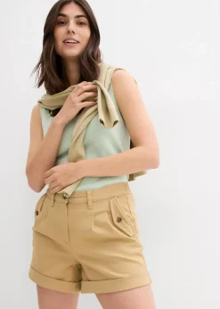 Twill-Shorts mit hohem Bund