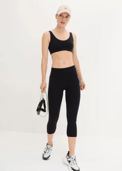 Ultrasofte Sport-Leggings mit seitlichen Taschen, Capri-Länge