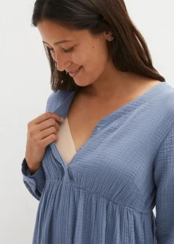 Umstands- und Stillkleid aus Baumwoll-Musselin