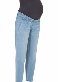 Umstandsjeans aus Baumwoll-Stretch, schmal zulaufendes Bein