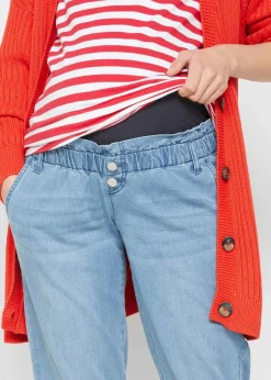 Umstandsjeans aus Baumwoll-Stretch, schmal zulaufendes Bein