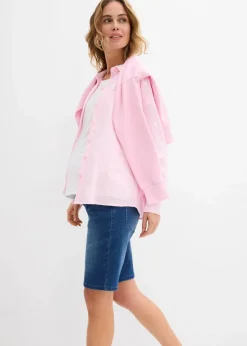 Umstandsjeans-Bermuda im Slim Fit