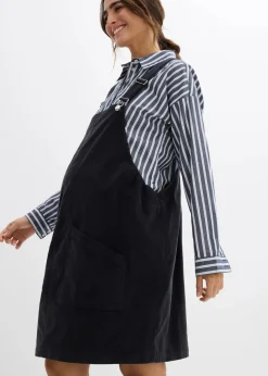 Umstands-Latzkleid aus Baumwoll-Cord mit Stretch