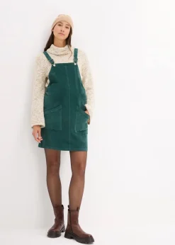 Umstands-Latzkleid aus Baumwoll-Cord mit Stretch