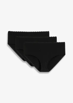 Umstandspanty mit Bio-Baumwolle und Spitze (3er Pack)