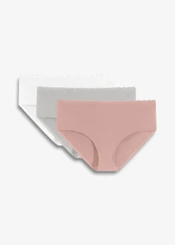 Umstandspanty mit Bio-Baumwolle und Spitze (3er Pack)