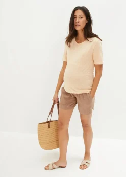 Umstandsshorts aus reinem Baumwoll-Musselin