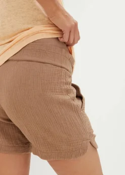 Umstandsshorts aus reinem Baumwoll-Musselin