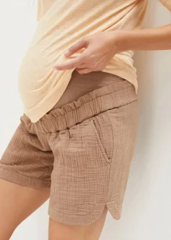 Umstandsshorts aus reinem Baumwoll-Musselin