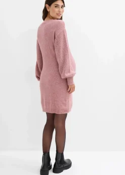 Umstandsstrick- und Stillstrickkleid mit langer Knopfleiste
