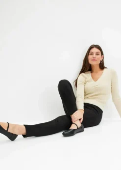 Velourlederimitat-Hose mit Bequembund