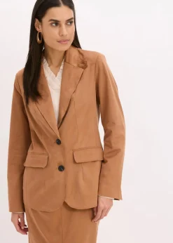 Velourslederimitat-Blazer
