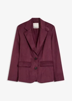 Velourslederimitat-Blazer
