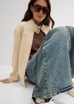 Velourslederimitat-Jacke