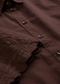 verkürzte Hemdbluse mit Seidenanteil