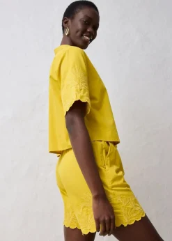 verkürzte Hemdbluse mit Seidenanteil