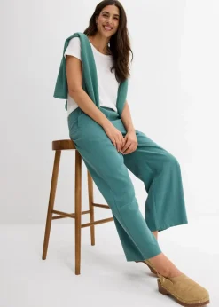 Verkürzte Hose aus weichem Viskose-Mix