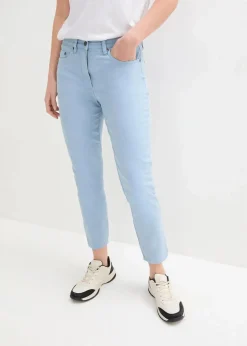 Verkürzte Twill-Hose im Used-Look