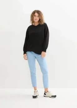 Verkürzte Twill-Hose im Used-Look