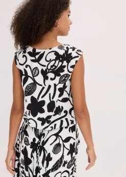 verkürztes Blusentop aus fließender Viskose