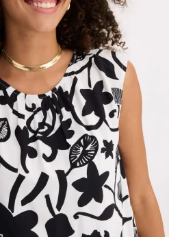 verkürztes Blusentop aus fließender Viskose