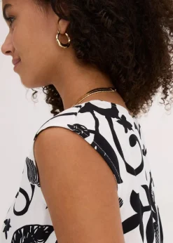 verkürztes Blusentop aus fließender Viskose