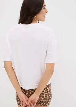 Verkürztes Shirt mit überschnittener Schulter