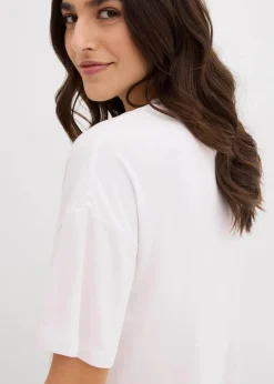 Verkürztes Shirt mit überschnittener Schulter