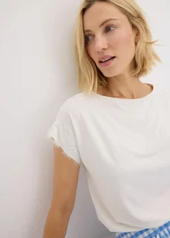 Viskose Shirt mit Spitze