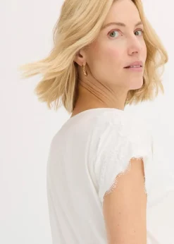 Viskose Shirt mit Spitze